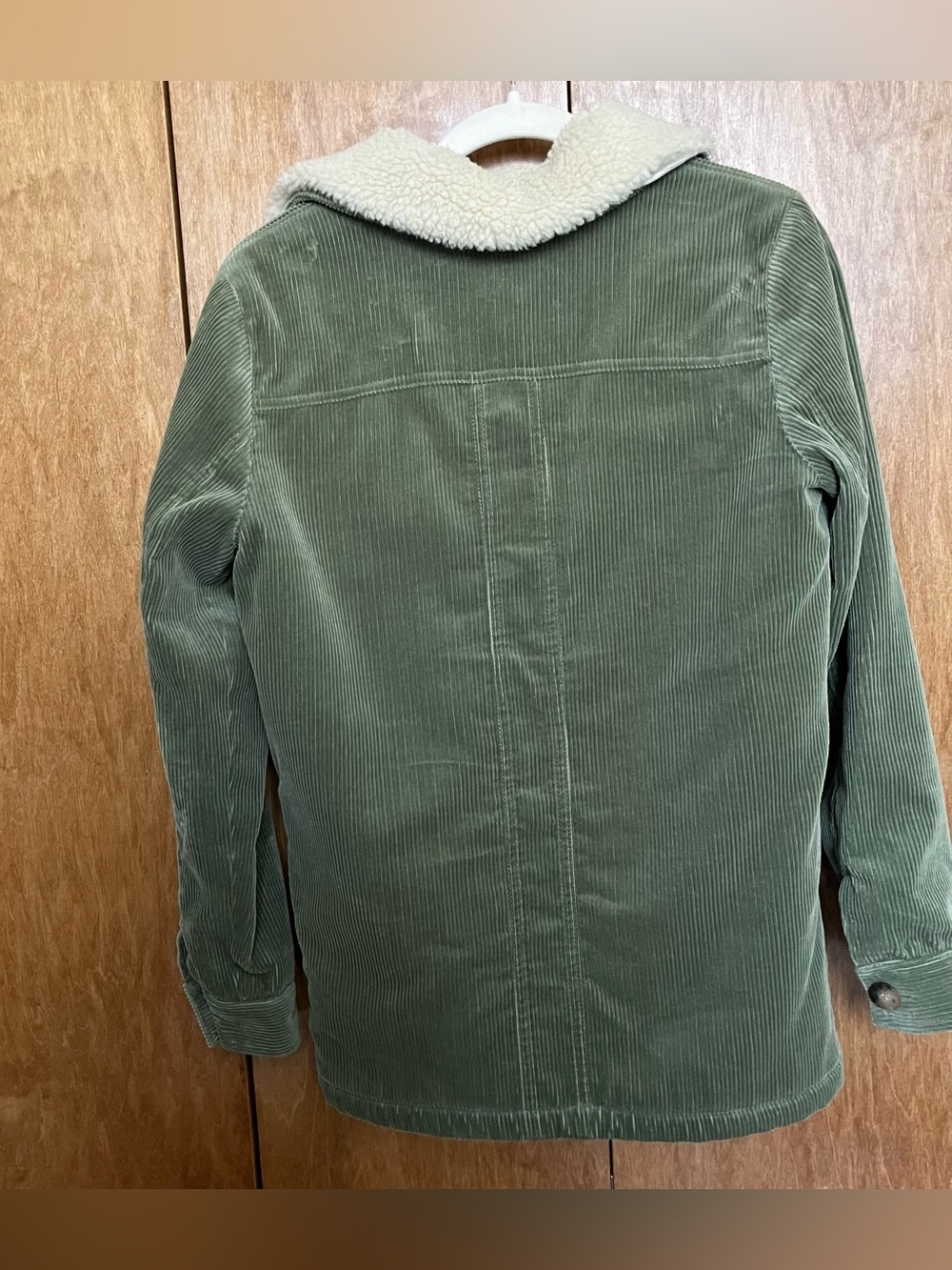 Sezane Green Corduroy Sherpa Collar Jacket - Picture 2 of 3